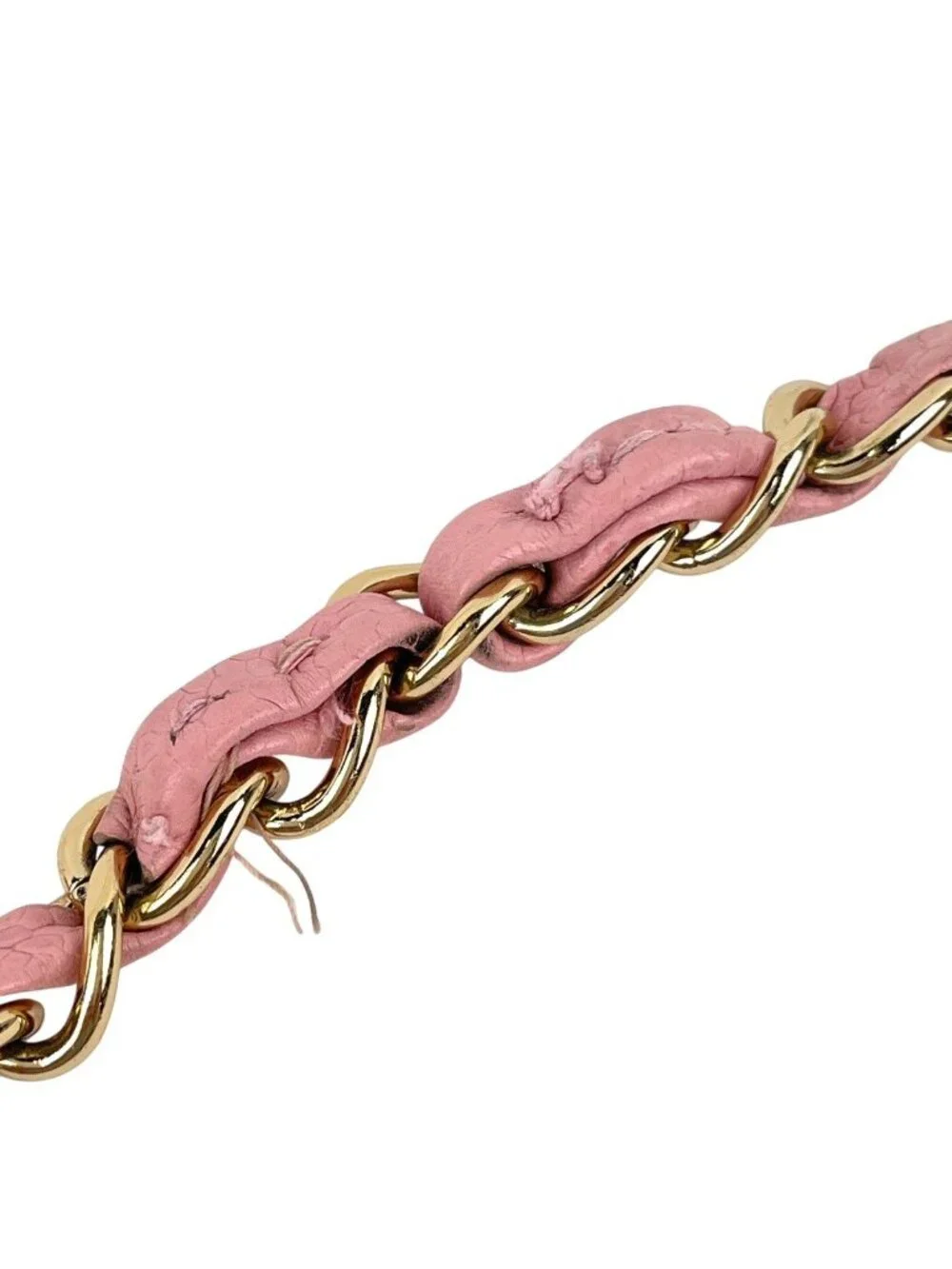 Chanel Quilted Double Flap Chain Shoulder Bag CC Logo Caviar Leather Pink